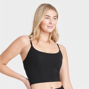 A New Day Spandex Black Cropped Spaghetti Strap Tank